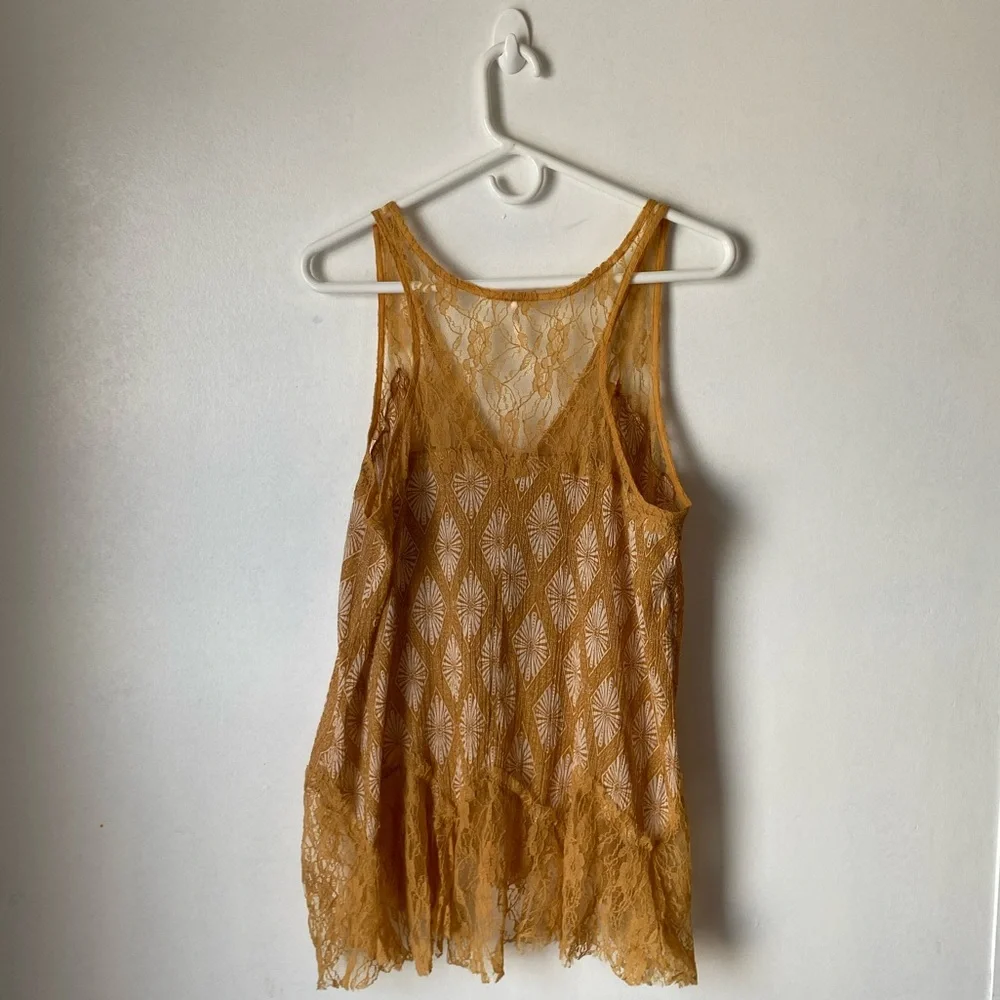 Free People  Bell Trapeze Flowy Lace Cami Tank Top - Picture 3 of 8